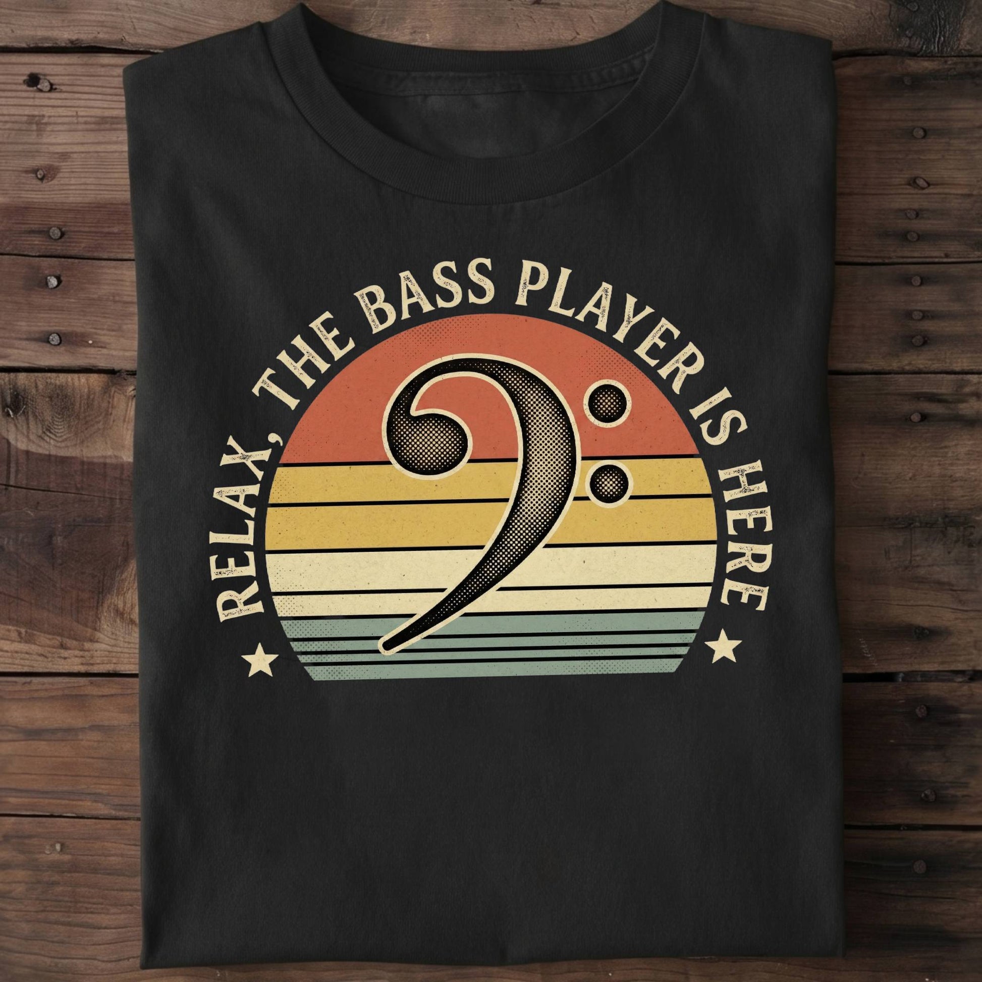 Relax Bass Clef Sunset Tee - The Music Frontiers
