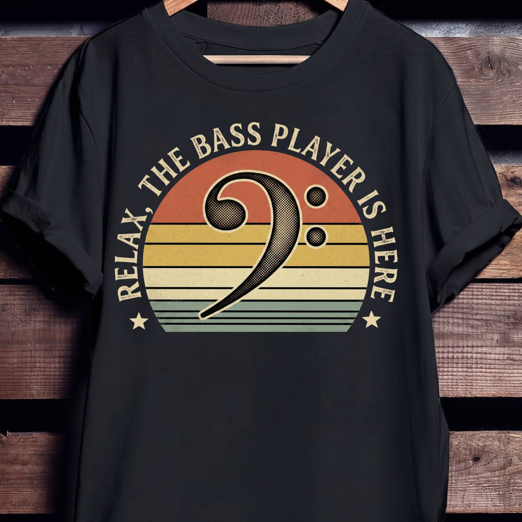 Relax Bass Clef Sunset Tee - The Music Frontiers