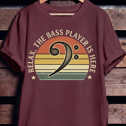 Relax Bass Clef Sunset Tee - The Music Frontiers