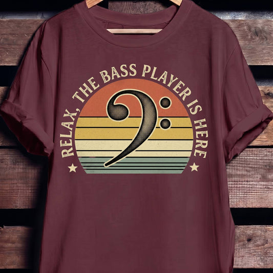 Relax Bass Clef Sunset Tee - The Music Frontiers