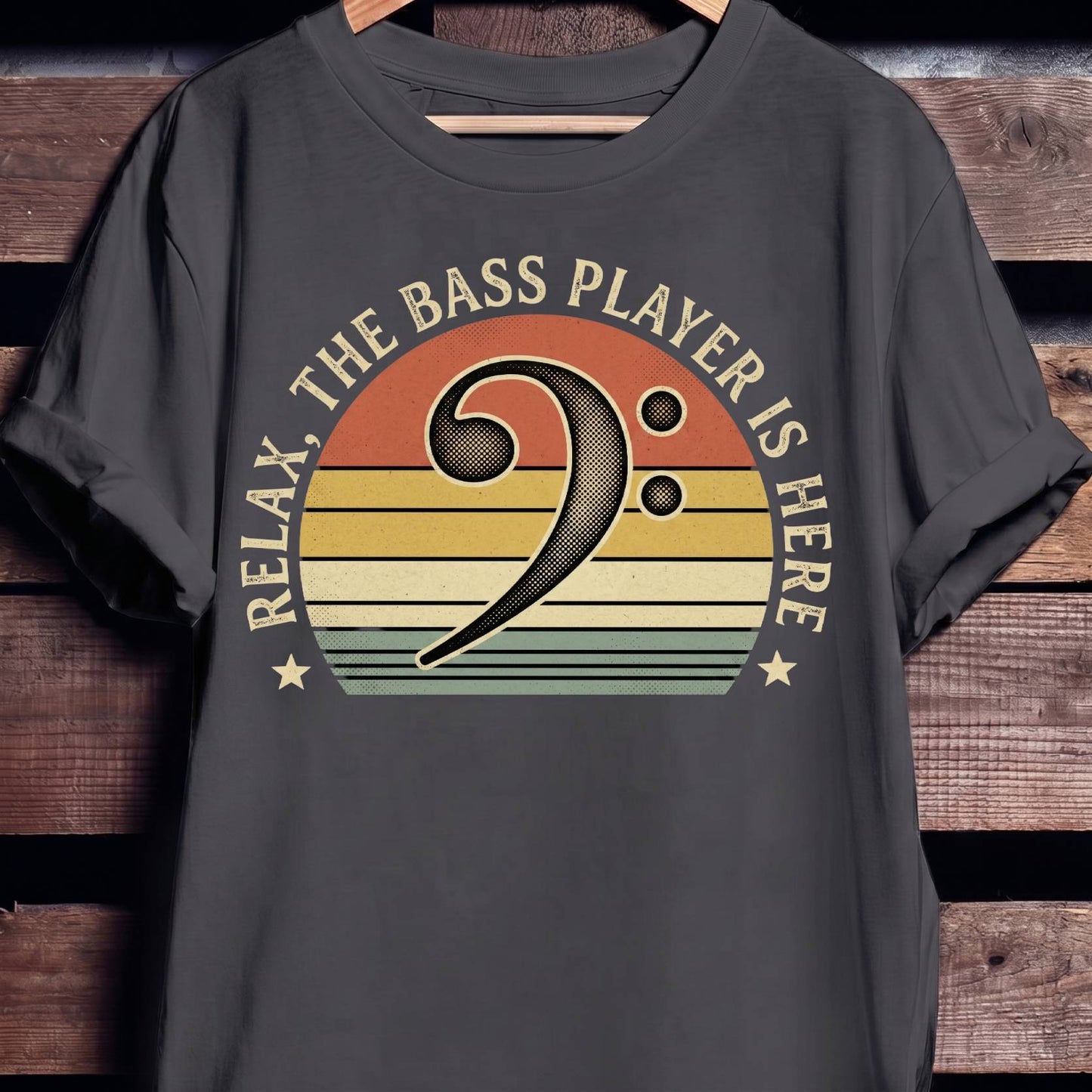 Relax Bass Clef Sunset Tee - The Music Frontiers
