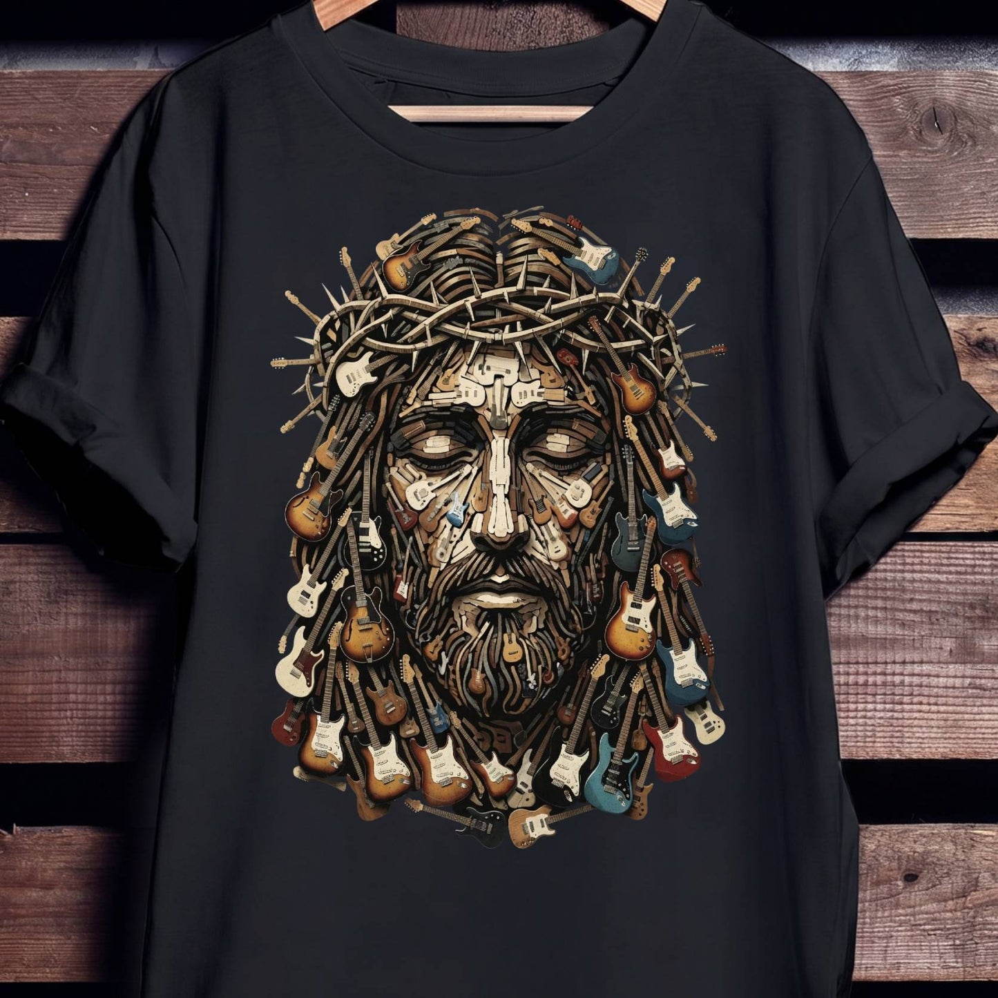 Religious Guitar Art Graphic T-Shirt - Unisex Standard T-Shirt