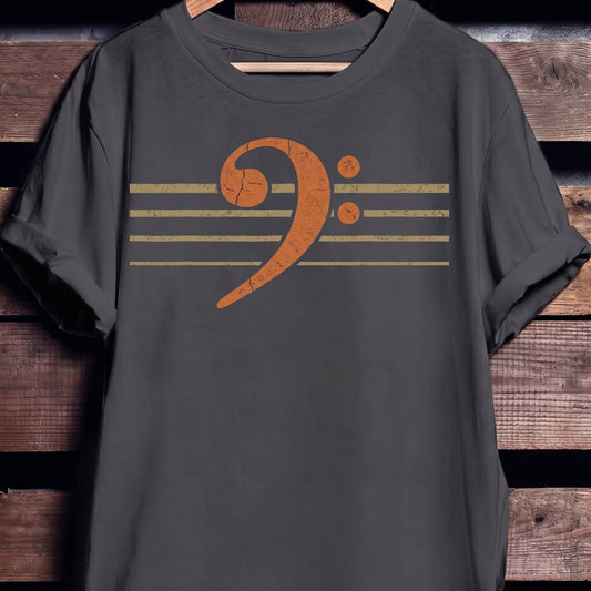 Retro Bass Guitar Clef Tee - The Music Frontiers