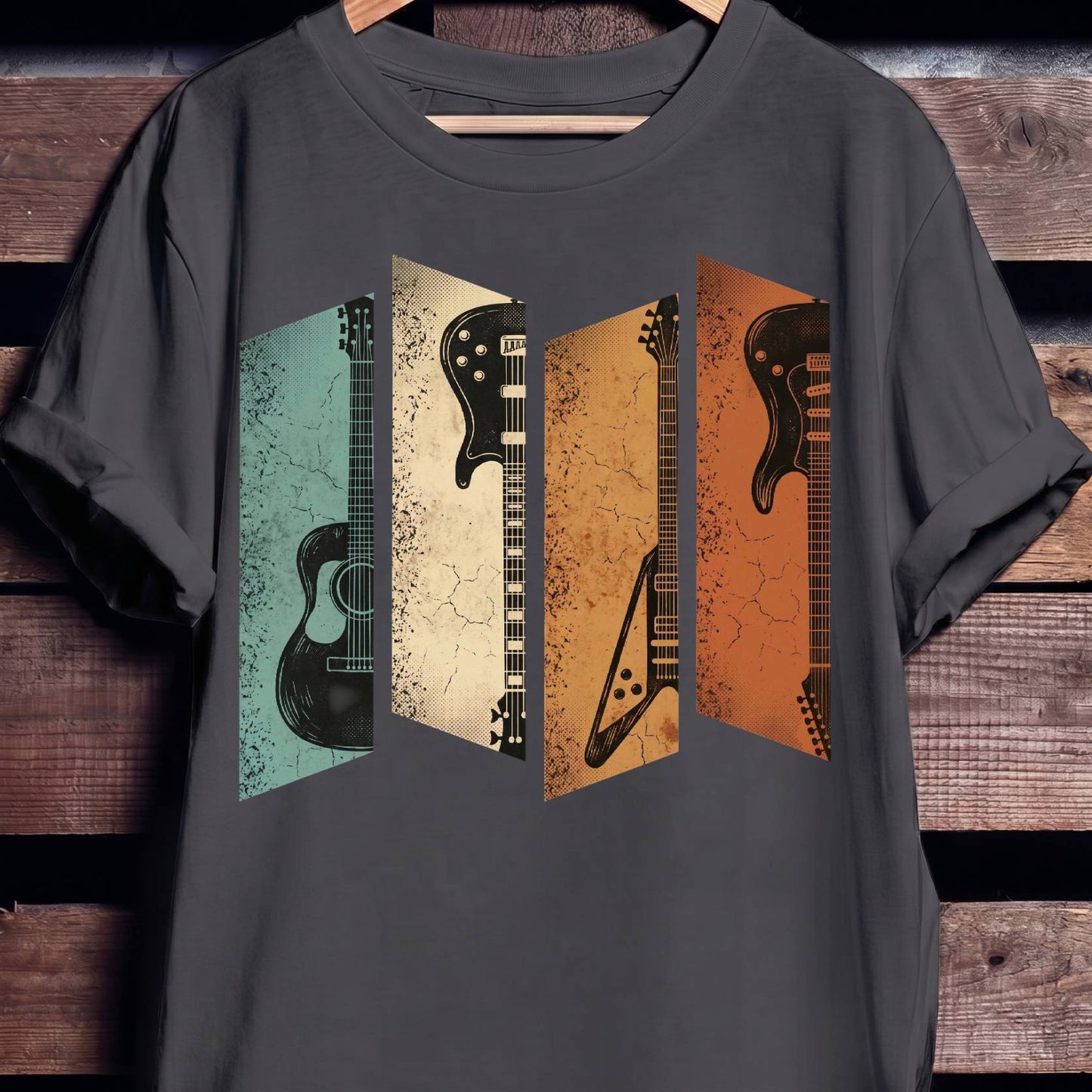 Retro Bassist Guitar Collection Tee - The Music Frontiers
