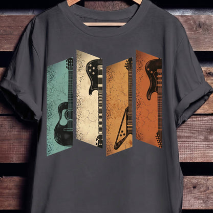 Retro Bassist Guitar Collection Tee - The Music Frontiers