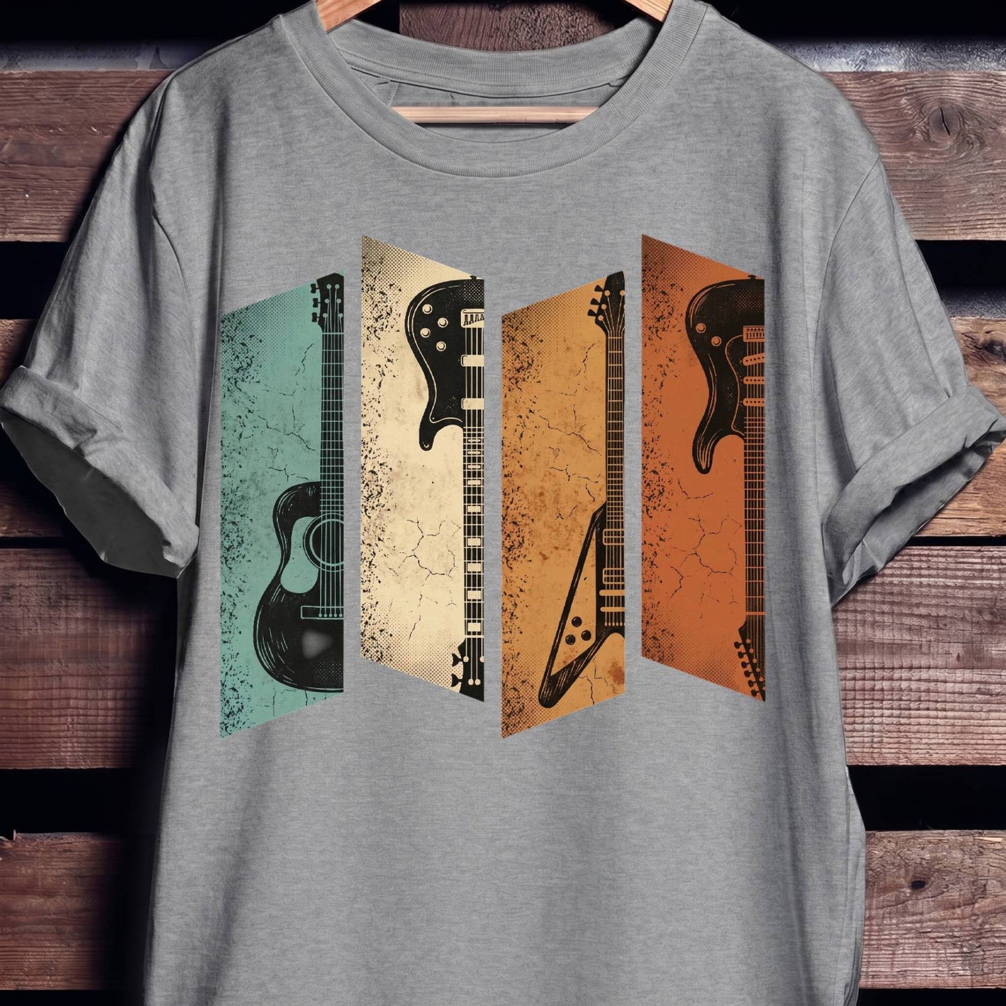 Retro Bassist Guitar Collection Tee - The Music Frontiers