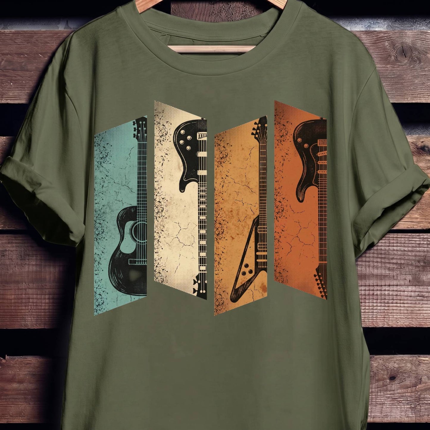 Retro Bassist Guitar Collection Tee - The Music Frontiers