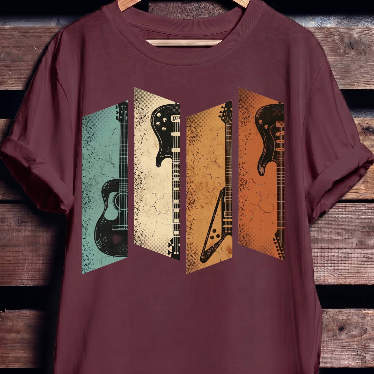 Retro Bassist Guitar Collection Tee - The Music Frontiers