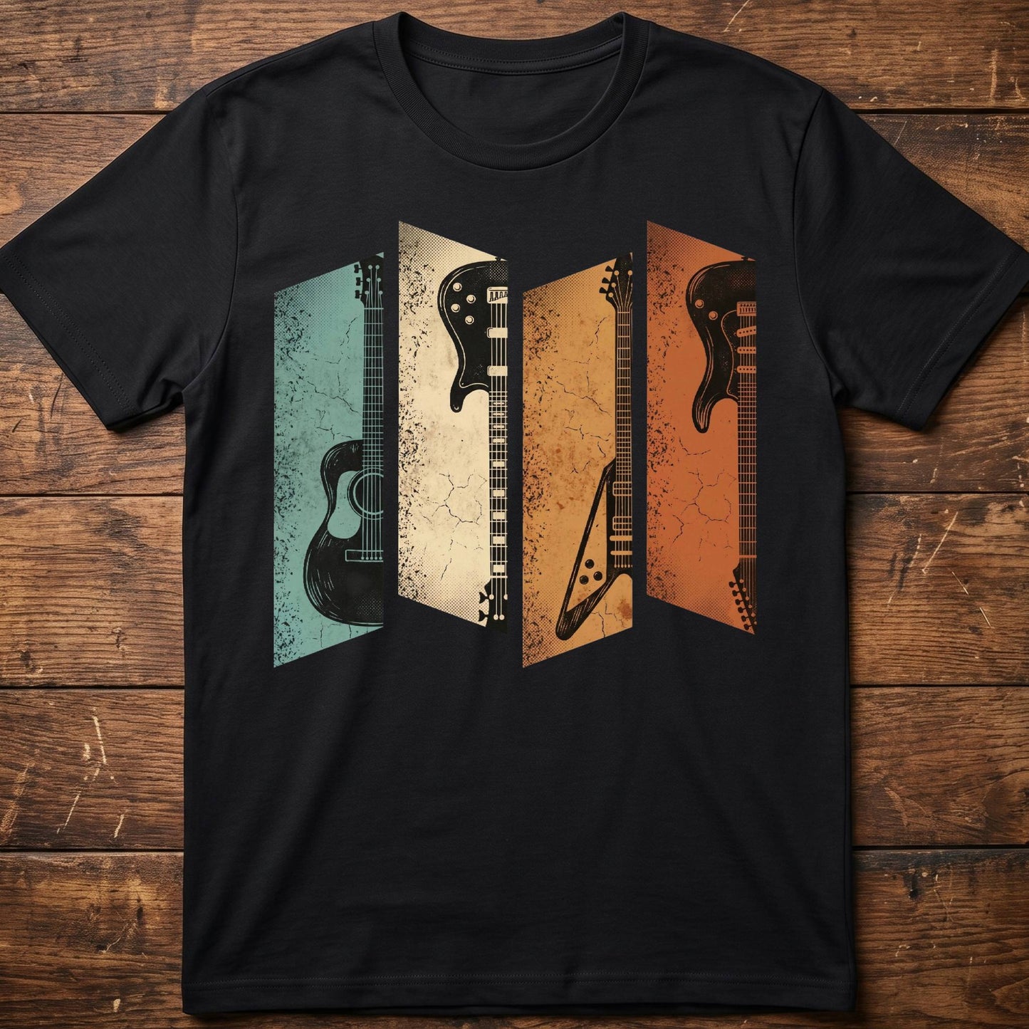 Retro Bassist Guitar Collection Tee - The Music Frontiers