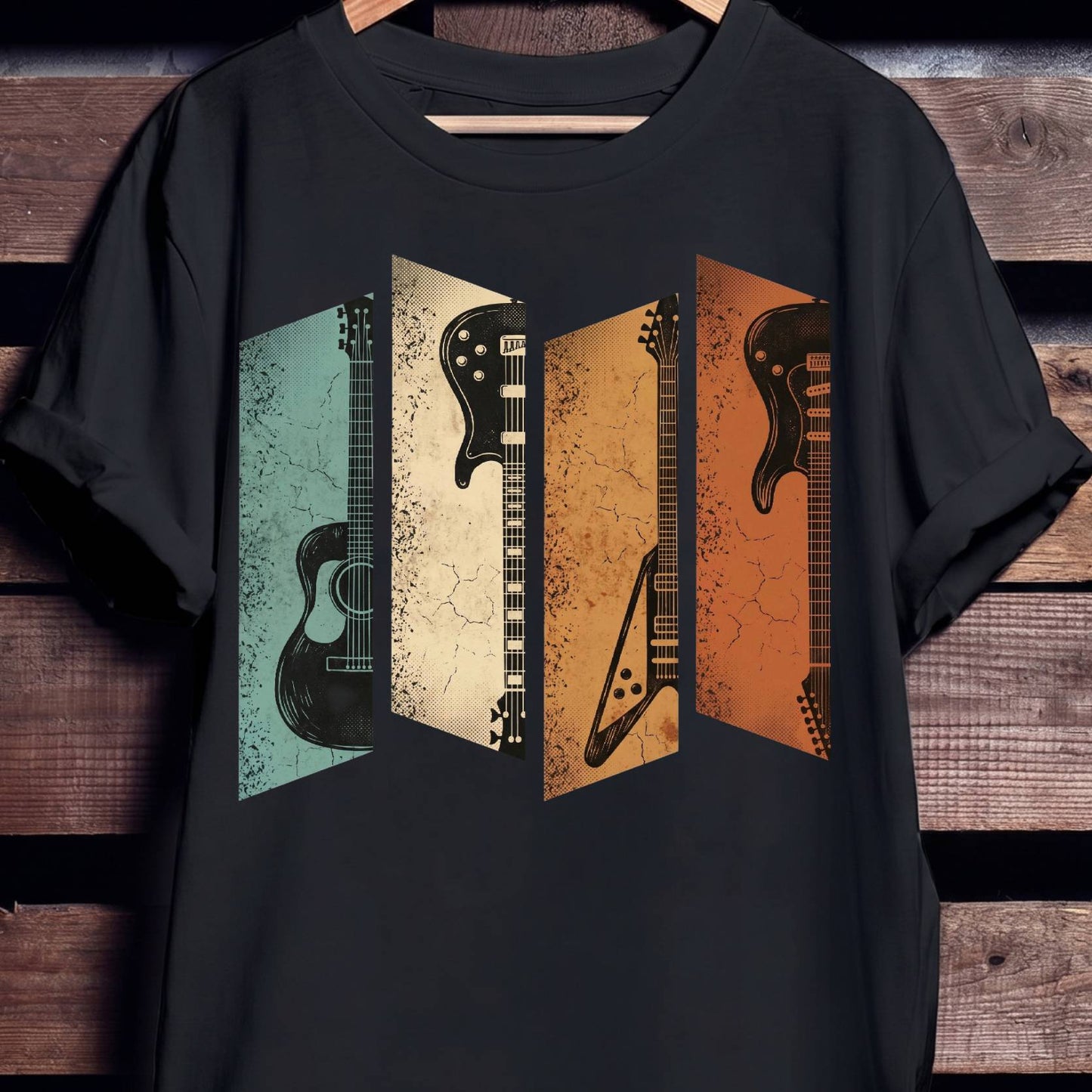 Retro Bassist Guitar Collection Tee - The Music Frontiers