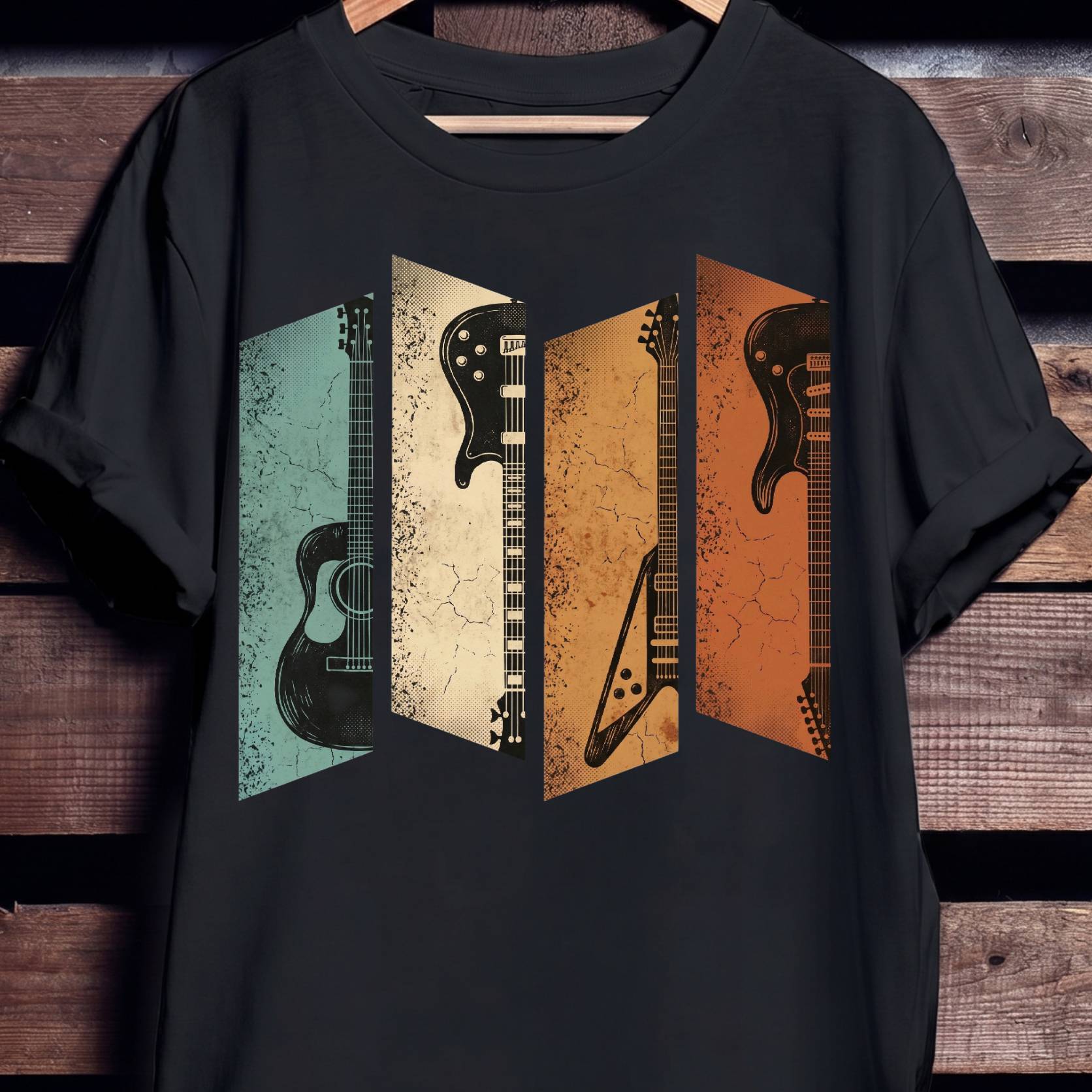 Retro Bassist Guitar Collection Tee - The Music Frontiers