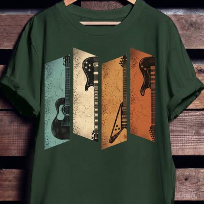 Retro Bassist Guitar Collection Tee - The Music Frontiers