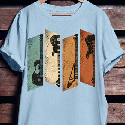 Retro Bassist Guitar Collection Tee - The Music Frontiers