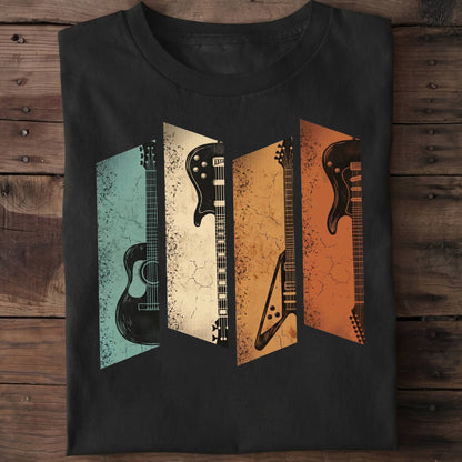 Retro Bassist Guitar Collection Tee - The Music Frontiers