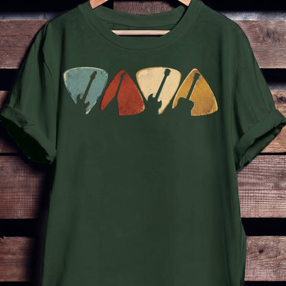 Retro Bassist Guitar Picks Tee - The Music Frontiers
