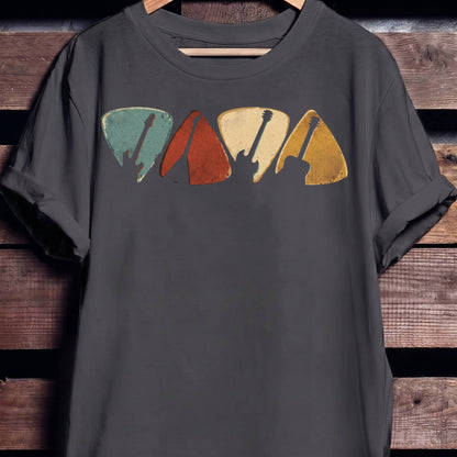 Retro Bassist Guitar Picks Tee - The Music Frontiers