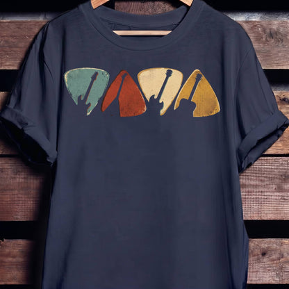 Retro Bassist Guitar Picks Tee - The Music Frontiers