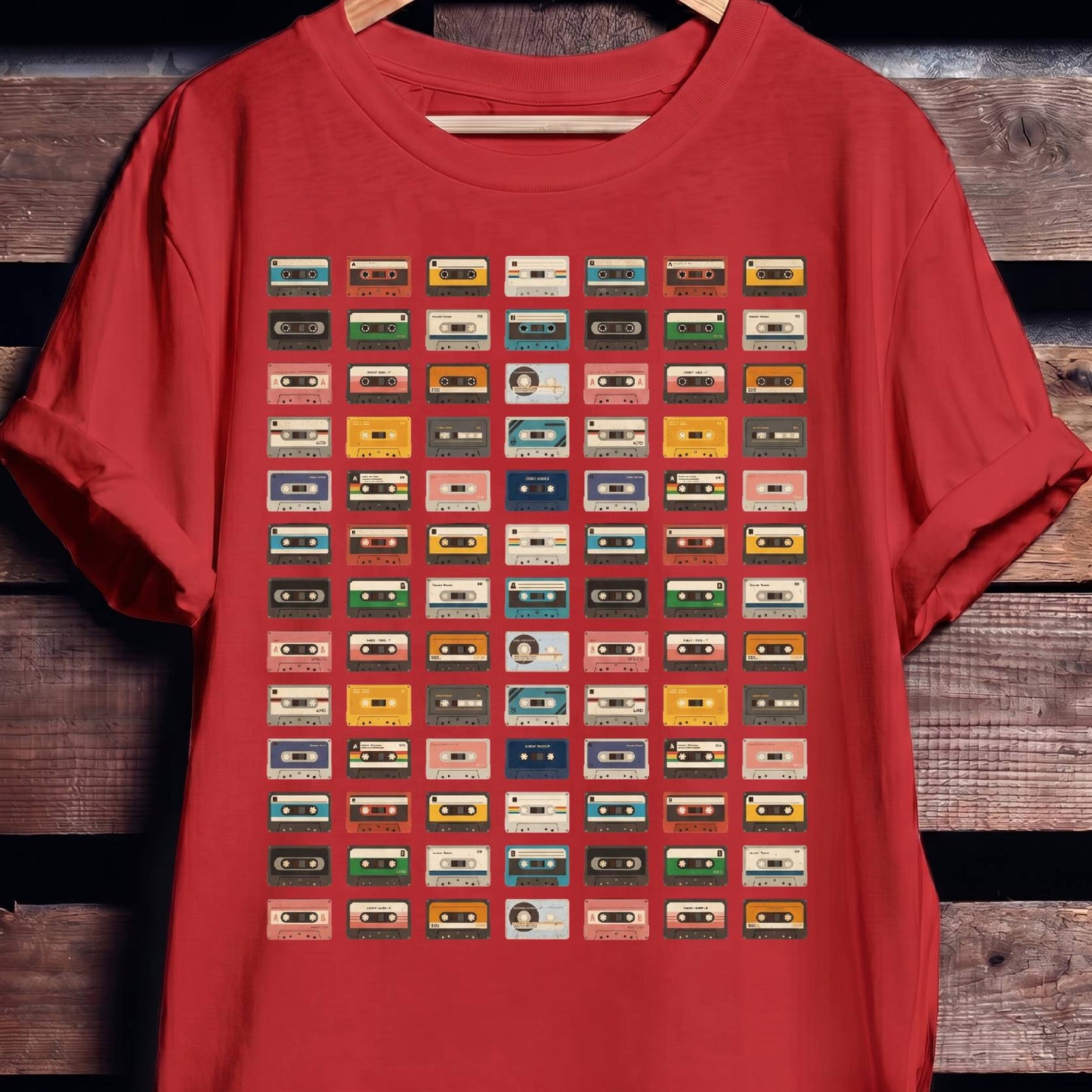Retro Cassette Tapes Grid Tee