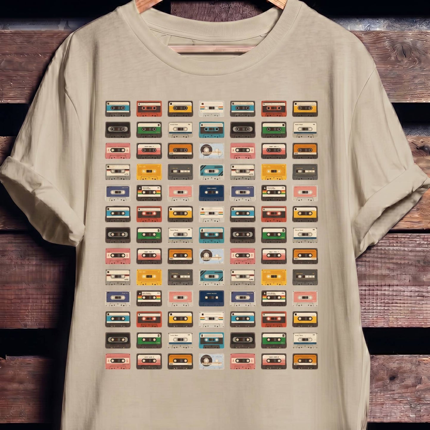 Retro Cassette Tapes Grid Tee