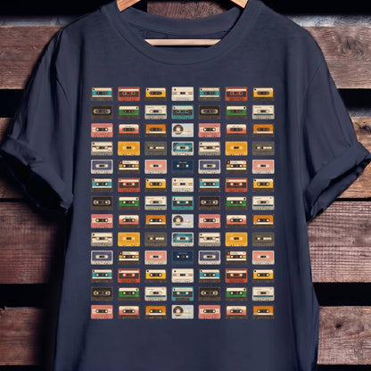 Retro Cassette Tapes Grid Tee