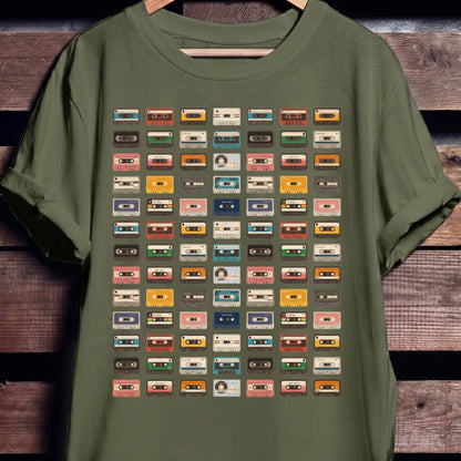 Retro Cassette Tapes Grid Tee
