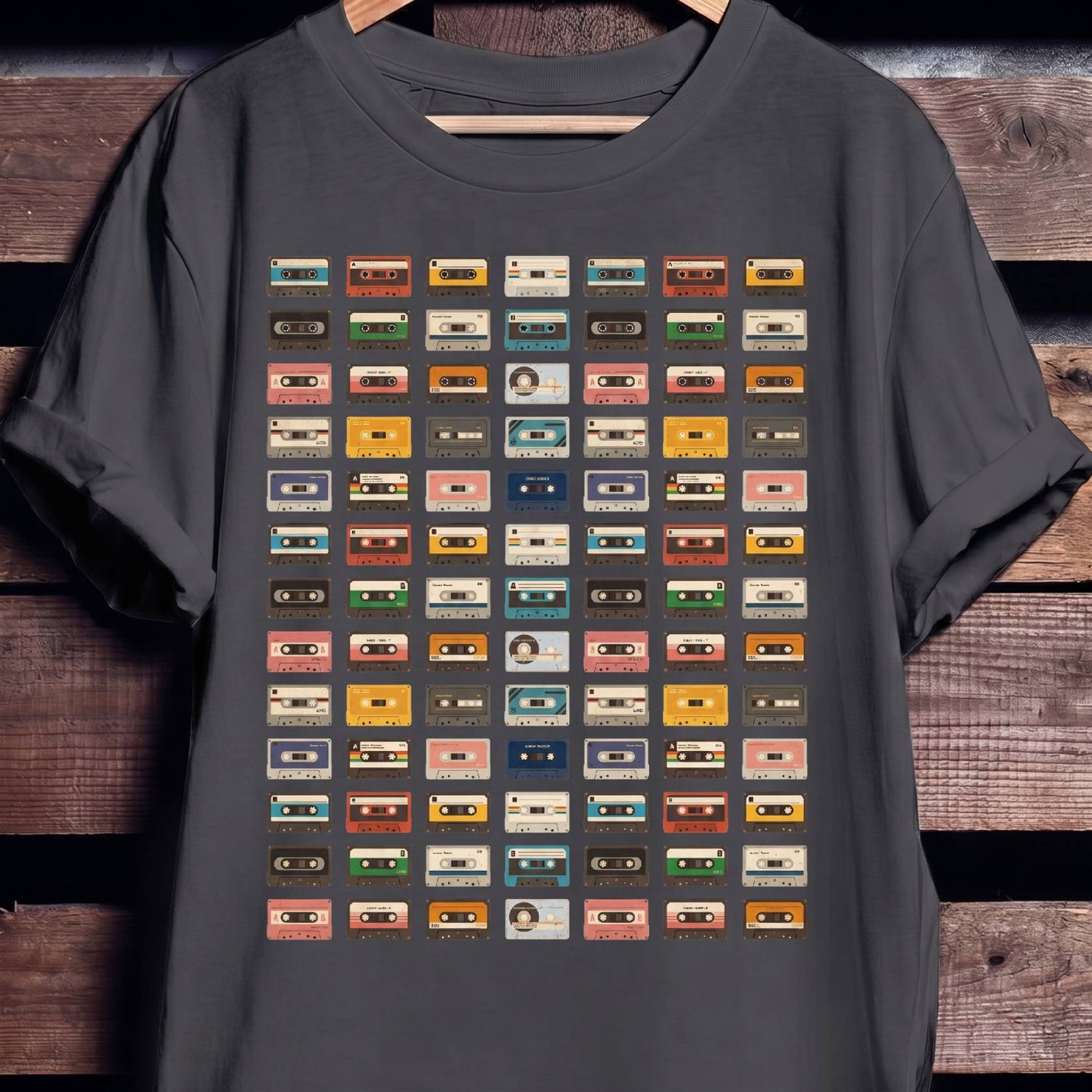 Retro Cassette Tapes Grid Tee
