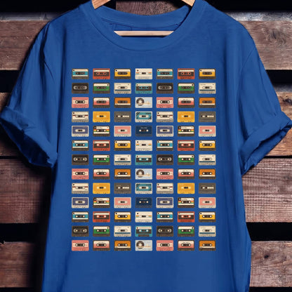 Retro Cassette Tapes Grid Tee