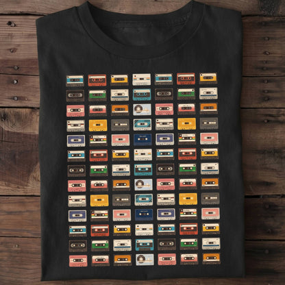 Retro Cassette Tapes Grid Tee