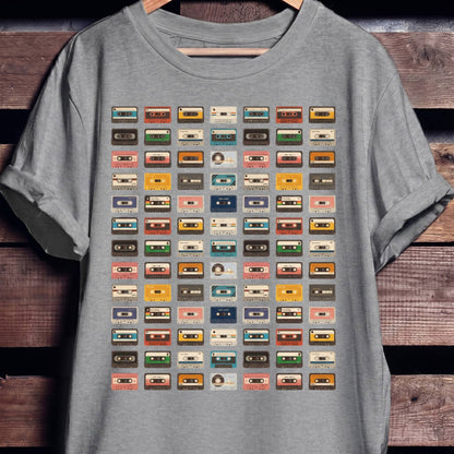 Retro Cassette Tapes Grid Tee