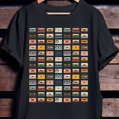 Retro Cassette Tapes Grid Tee