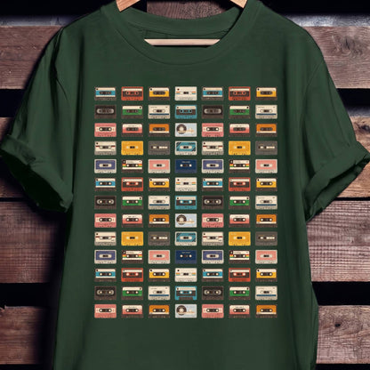 Retro Cassette Tapes Grid Tee