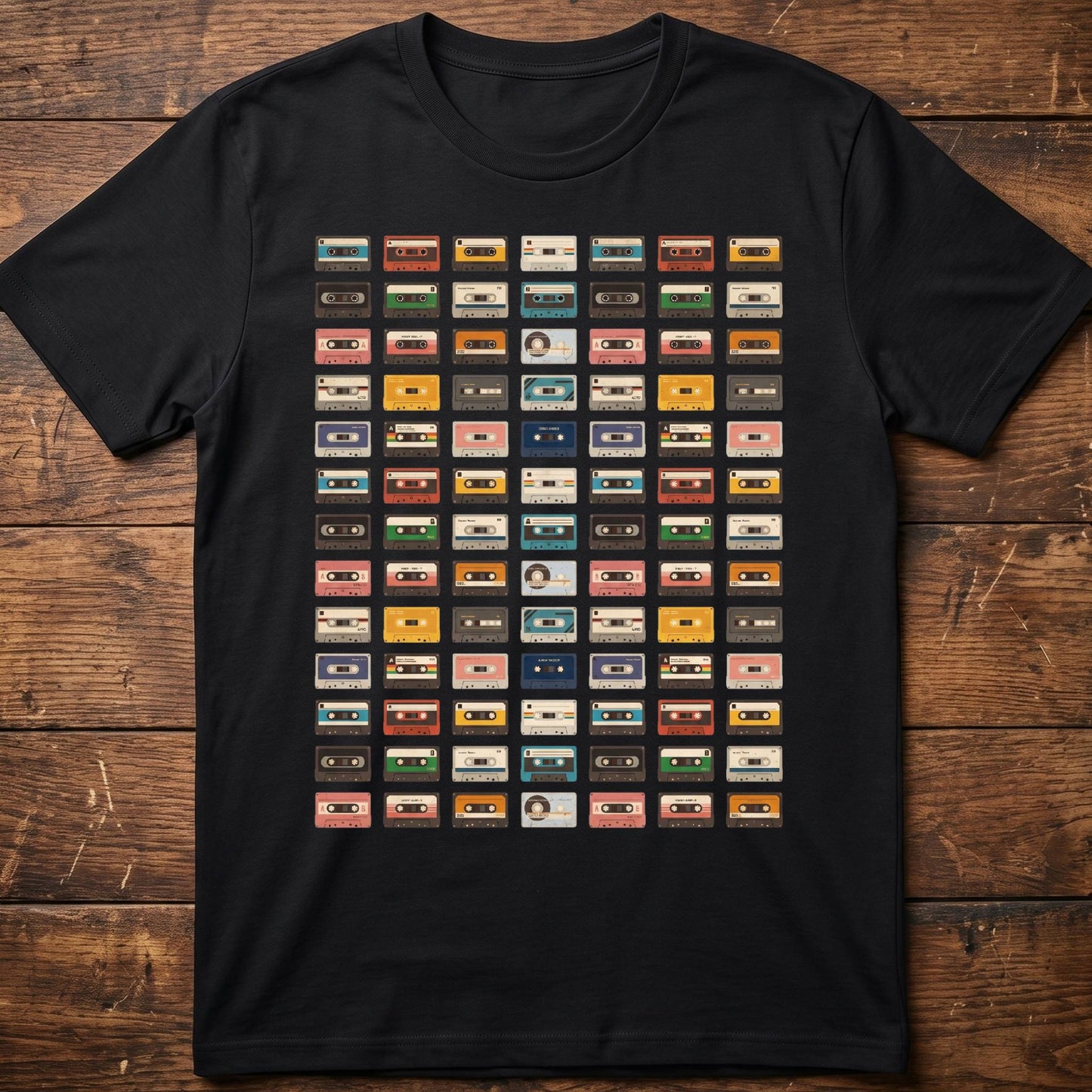 Retro Cassette Tapes Grid Tee