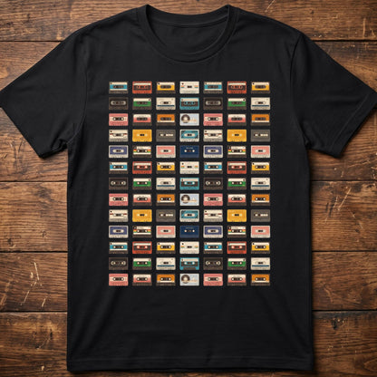 Retro Cassette Tapes Grid Tee