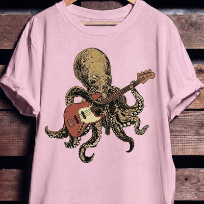 Retro Octopus Bassist T-Shirt - The Music Frontiers