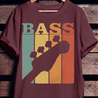 Retro 70s Bass Headstock Tee - The Music Frontiers