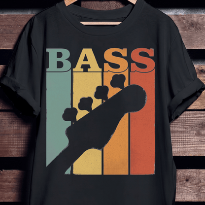 Retro 70s Bass Headstock Tee - The Music Frontiers