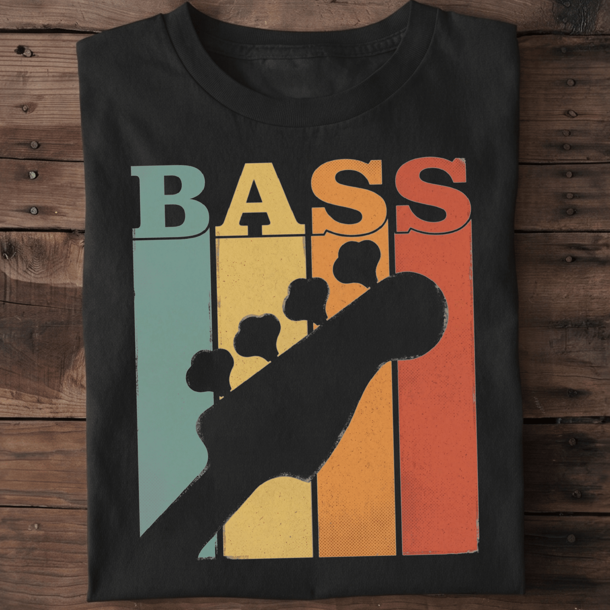 Retro 70s Bass Headstock Tee - The Music Frontiers