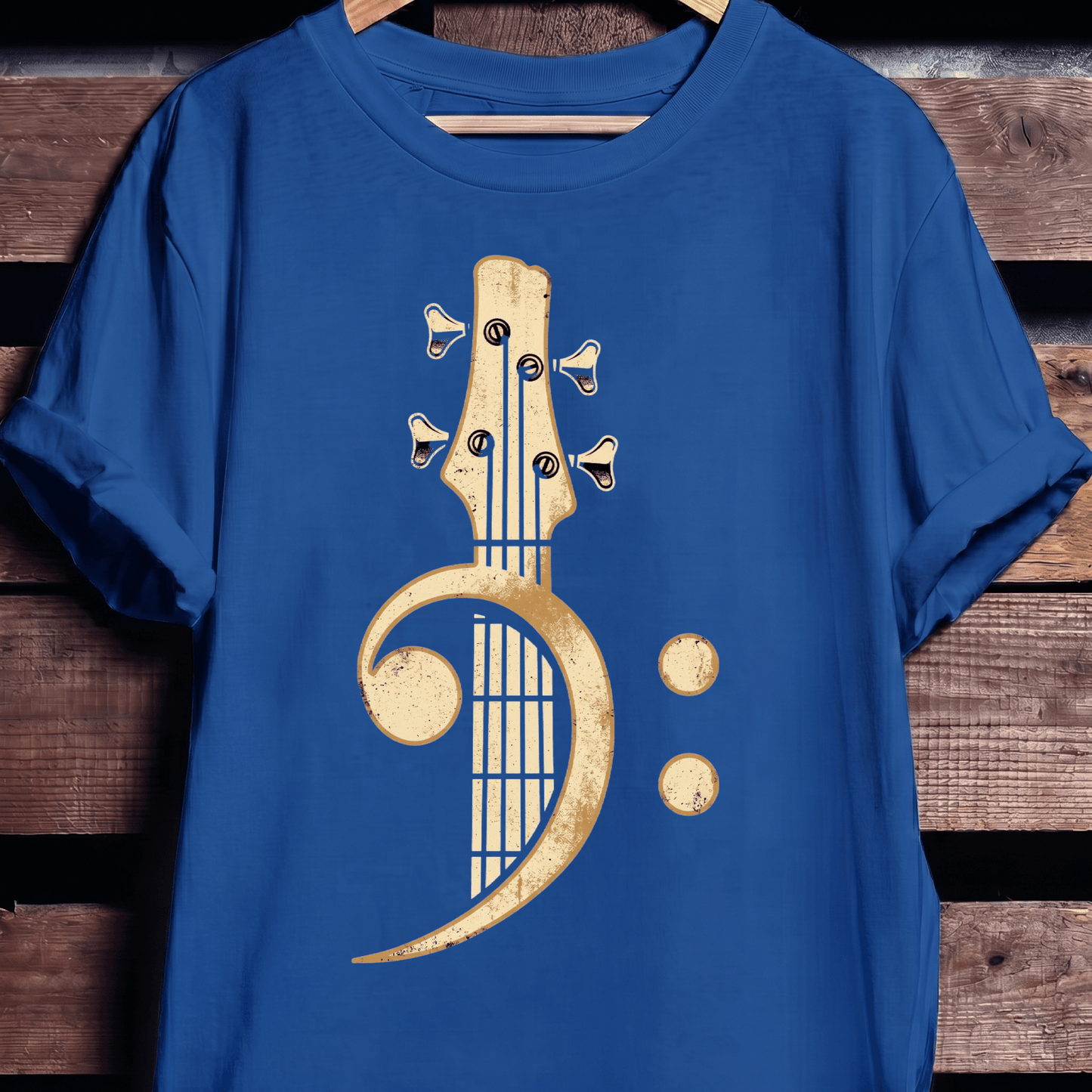 Retro Bass Clef Guitar Tee - The Music Frontiers
