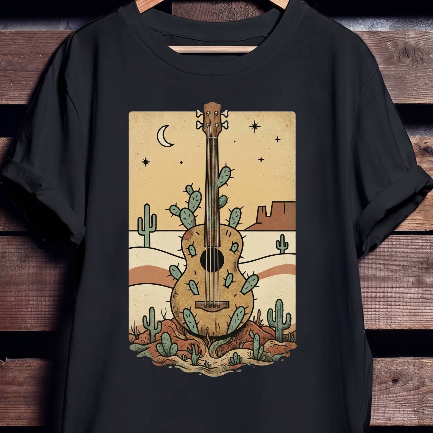 Retro Desert Acoustic Bass Tee - Unisex Standard T-Shirt