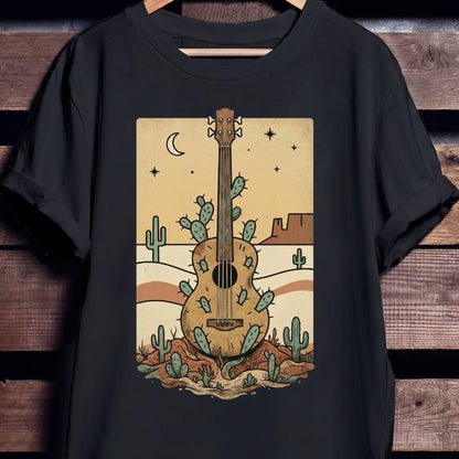 Retro Desert Acoustic Bass Tee - Unisex Standard T-Shirt