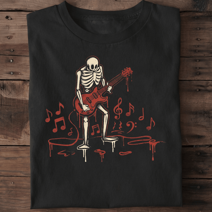 Retro Dripping Skeleton Guitarist Tee - The Music Frontiers