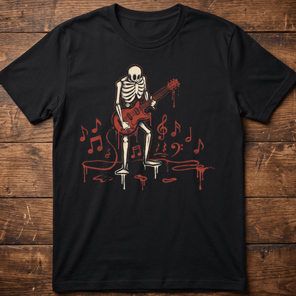Retro Dripping Skeleton Guitarist Tee - The Music Frontiers