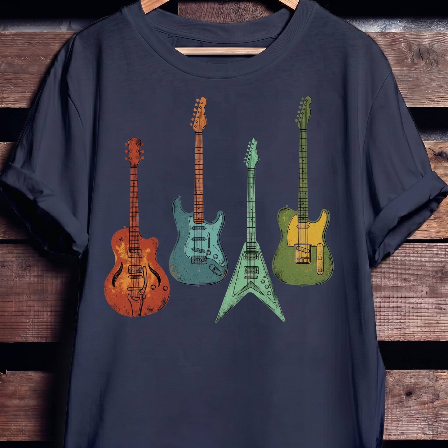 Retro Electric Guitar Collection Tee - The Music Frontiers