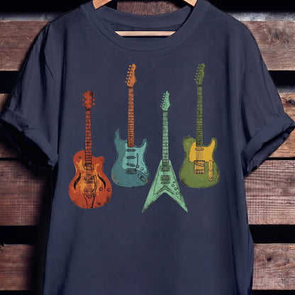 Retro Electric Guitar Collection Tee - The Music Frontiers