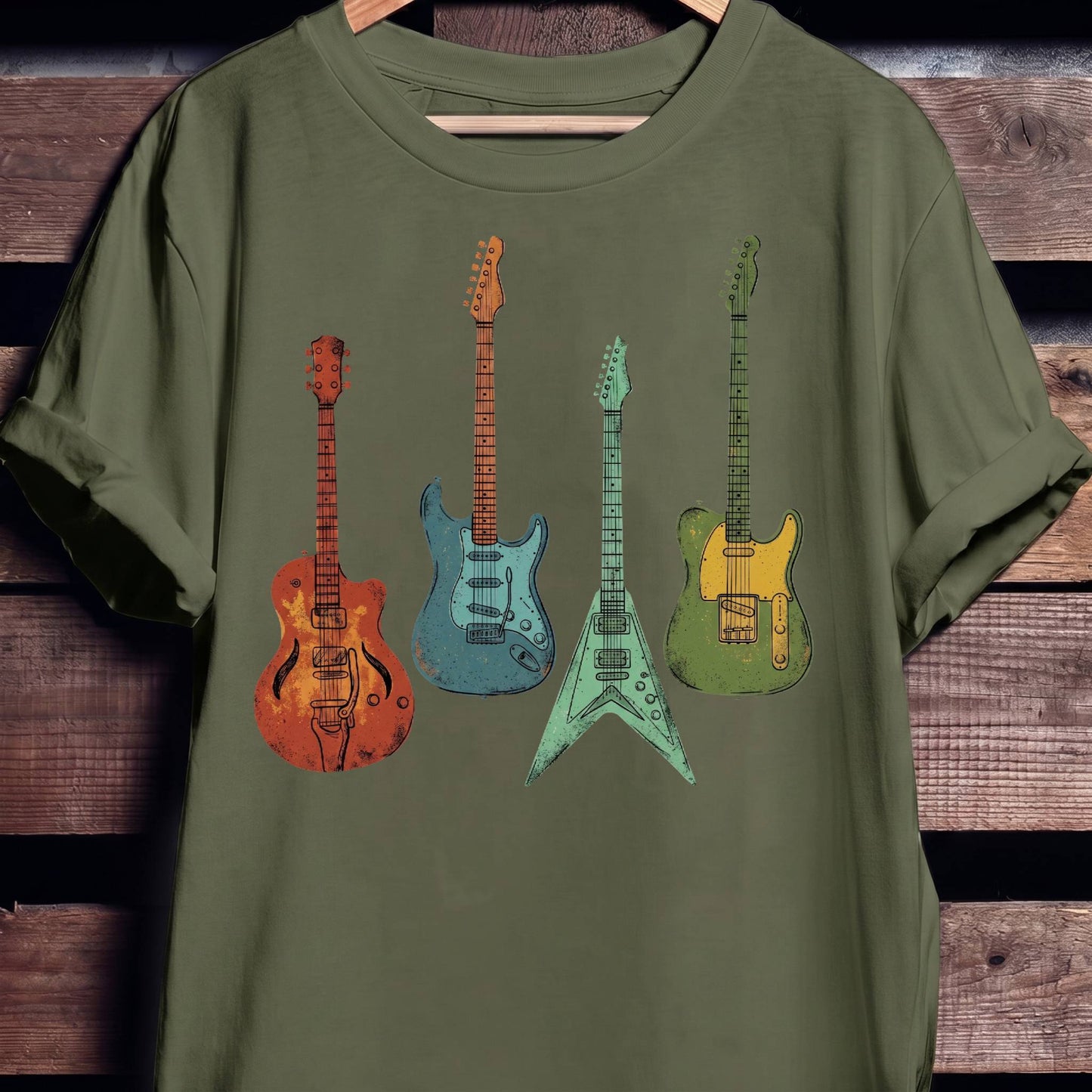 Retro Electric Guitar Collection Tee - The Music Frontiers