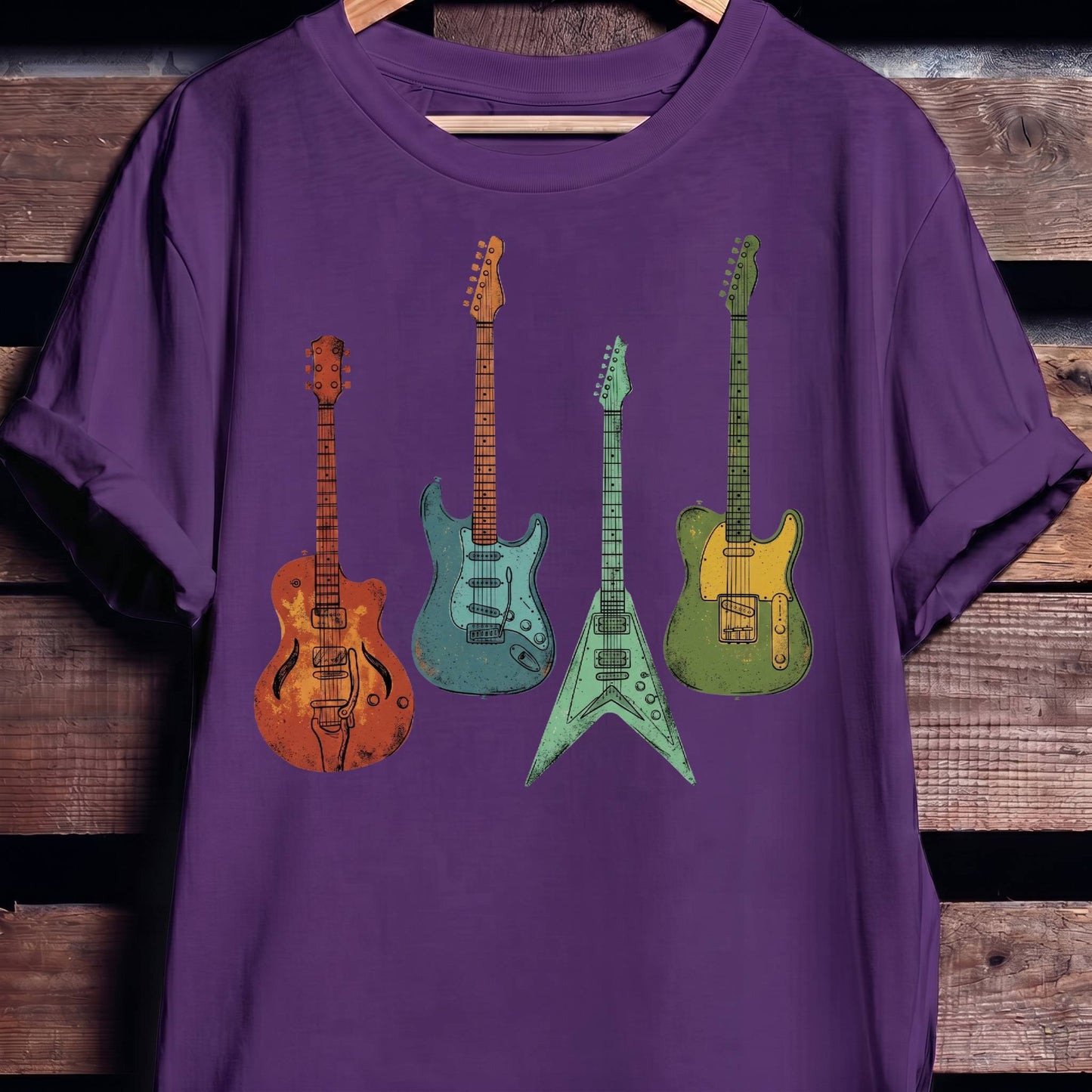 Retro Electric Guitar Collection Tee - The Music Frontiers