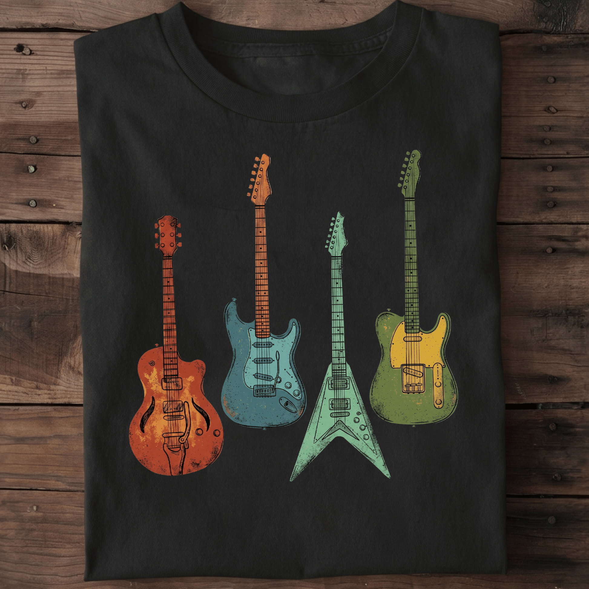 Retro Electric Guitar Collection Tee - The Music Frontiers