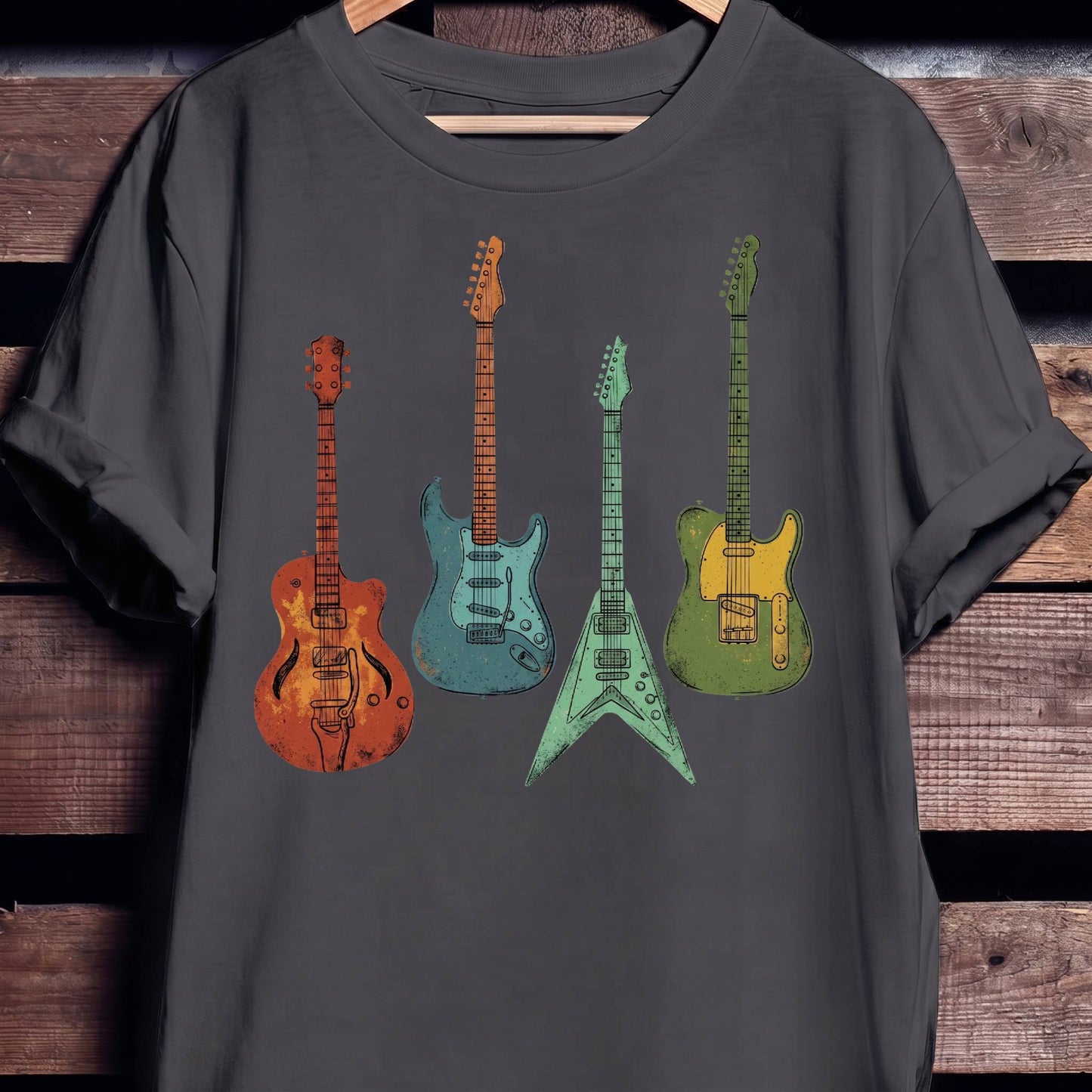 Retro Electric Guitar Collection Tee - The Music Frontiers