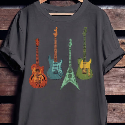 Retro Electric Guitar Collection Tee - The Music Frontiers