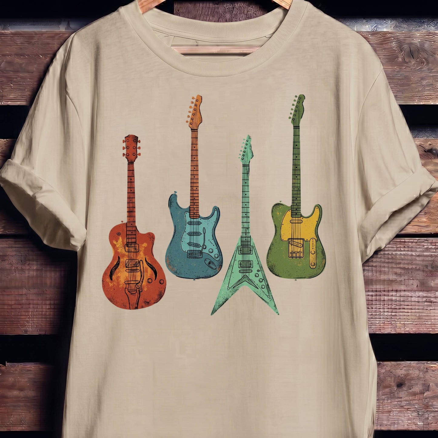 Retro Electric Guitar Collection Tee - The Music Frontiers